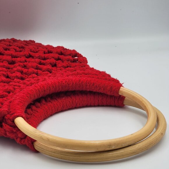 Crochet Tote handbag purse, boho granny core knitted purse. By Top Shop - Picture 5 of 16